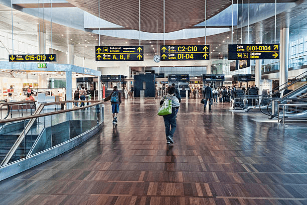 Airport departure board